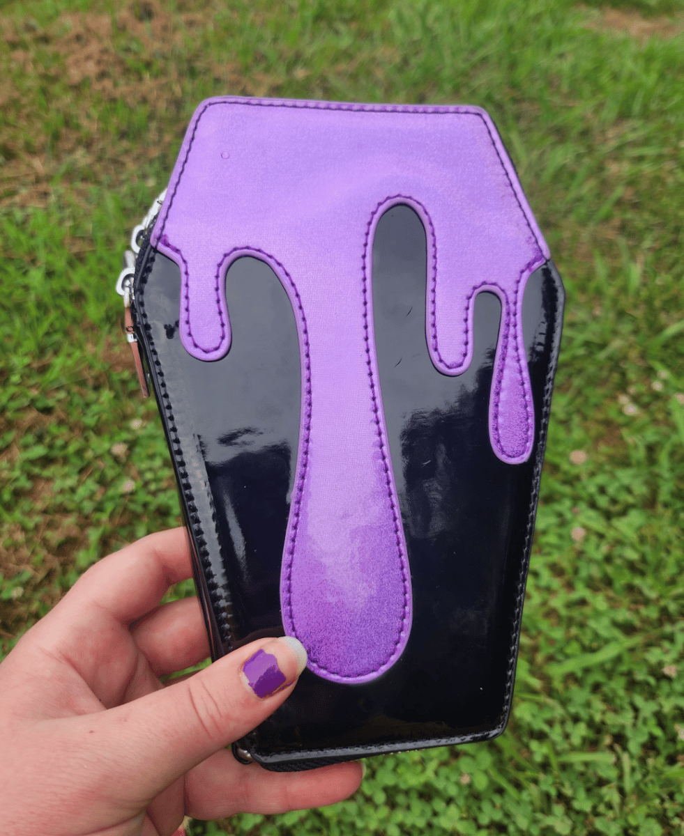 Pink retailer holographic coffin wallet